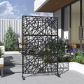 Black Metal Privacy Screen Panel with Stand H886