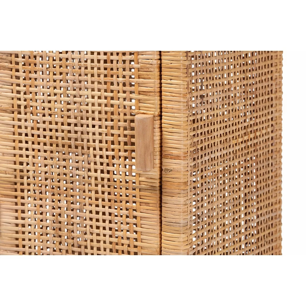 Natural Brown Rattan 1-Door Nightstand B13615
