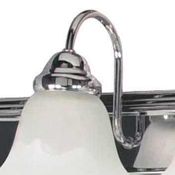 Polished Chrome 7 Light Bath Sconce with Alabaster Glass Bell Shade V3981