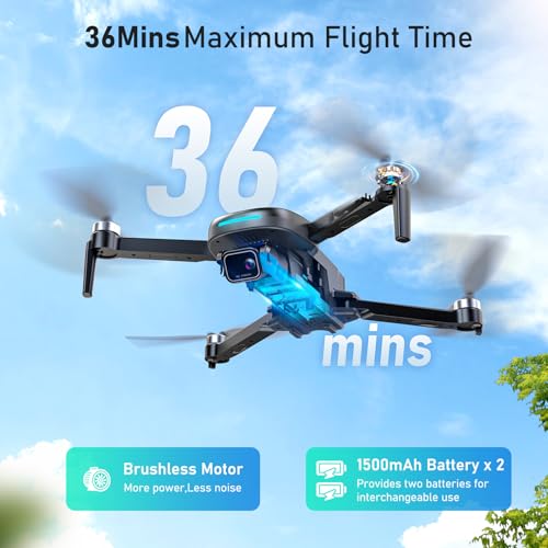 1080P HD FPV Camera Drone with Brushless Motor, 2 Batteries, Foldable G153170