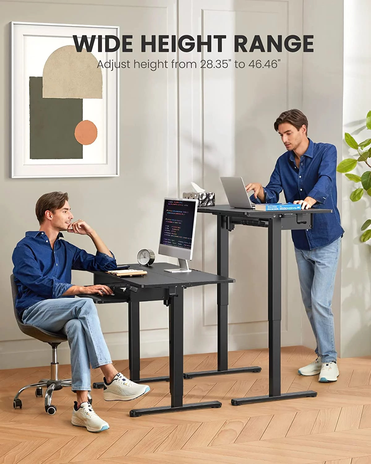 48x24 Inches Adjustable Height Electric Standing Desk with Keyboard Tray F9547