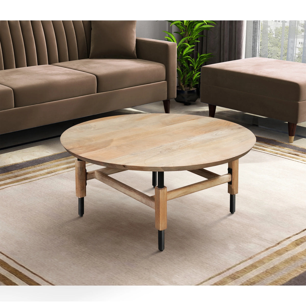 Round Mango Wood Coffee Table H73391