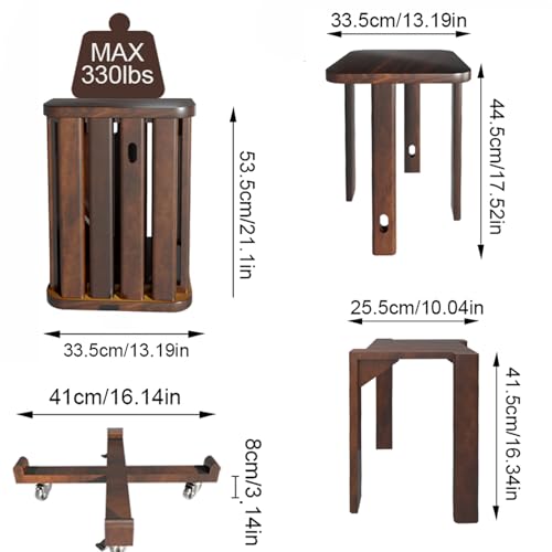 Stackable Stools Set of 4 Walnut Color F453594
