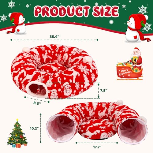 Cat Tunnel Bed Christmas Tree Skirt for Indoor Cats X26786