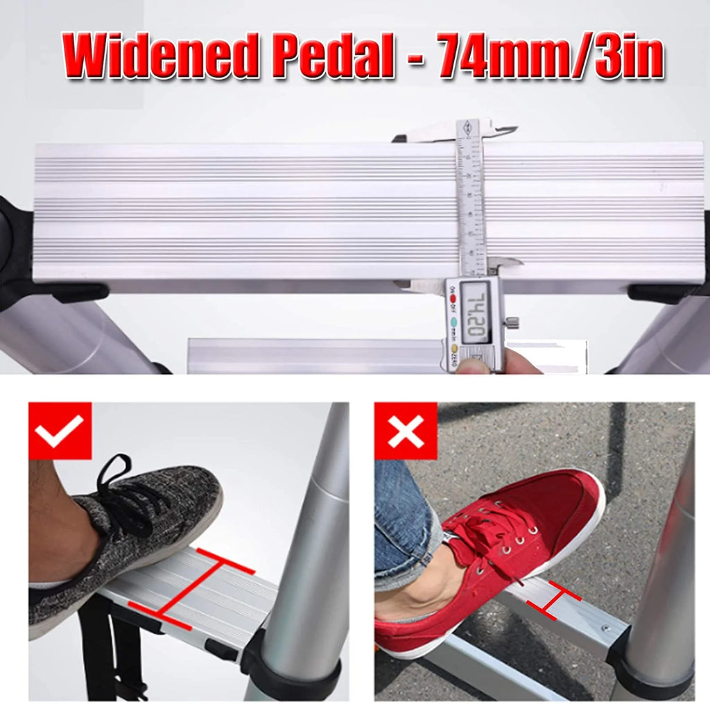 5+6 Steps Foldable Telescopic Aluminum Ladder K74339