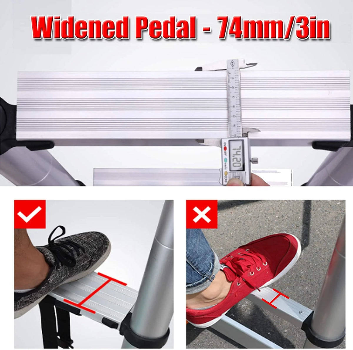 5+6 Steps Foldable Telescopic Aluminum Ladder K74339