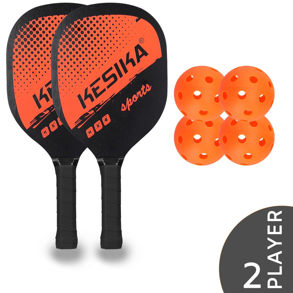 Pickleball Paddle Set 2 Rackets & 4 Balls with Carrying Bag S818