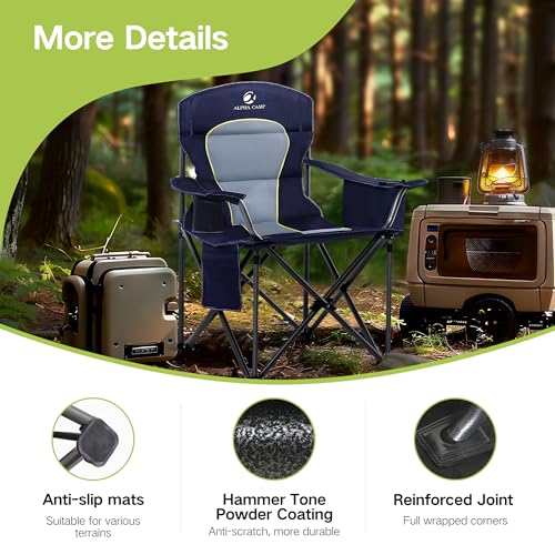 Oversized Heavy Duty Folding Camping Chair with Cooler Bag T640