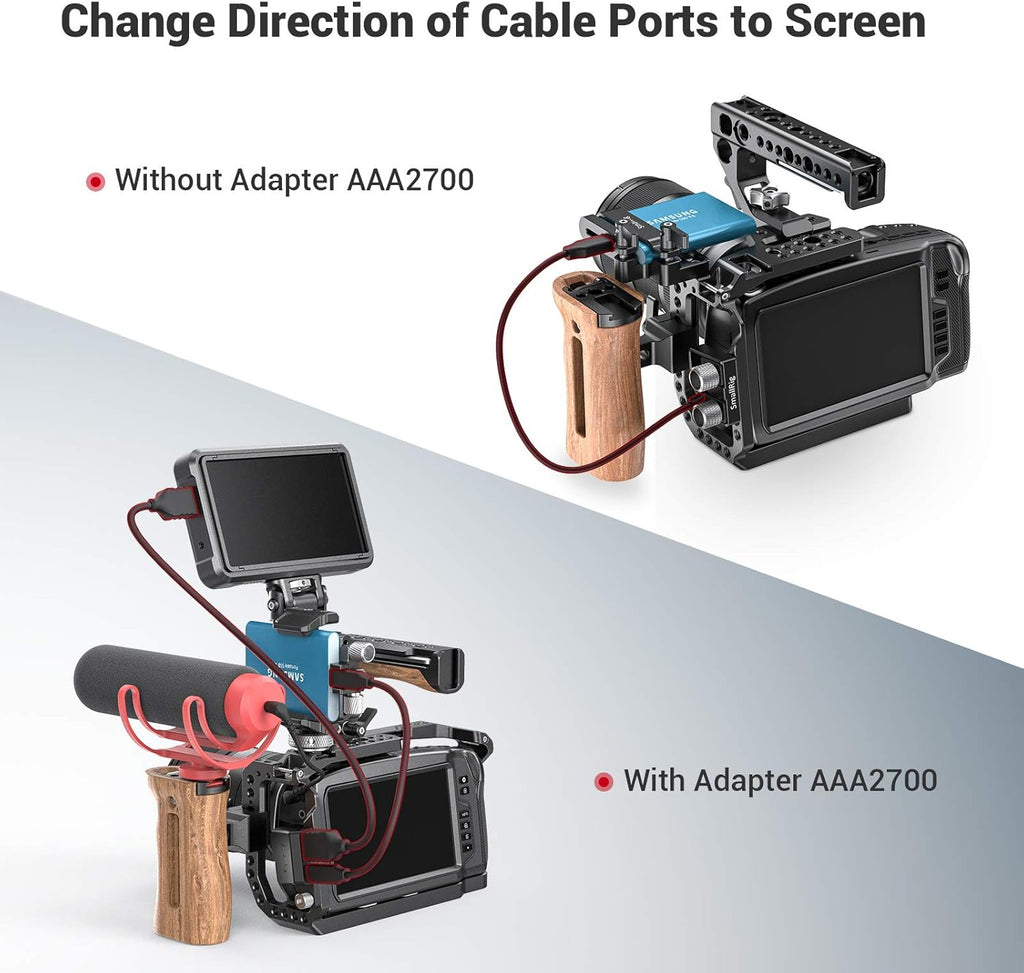 HDMI/USB Type-C Right-Angle Adapter for BMPCC 4K Camera Cage Q5974