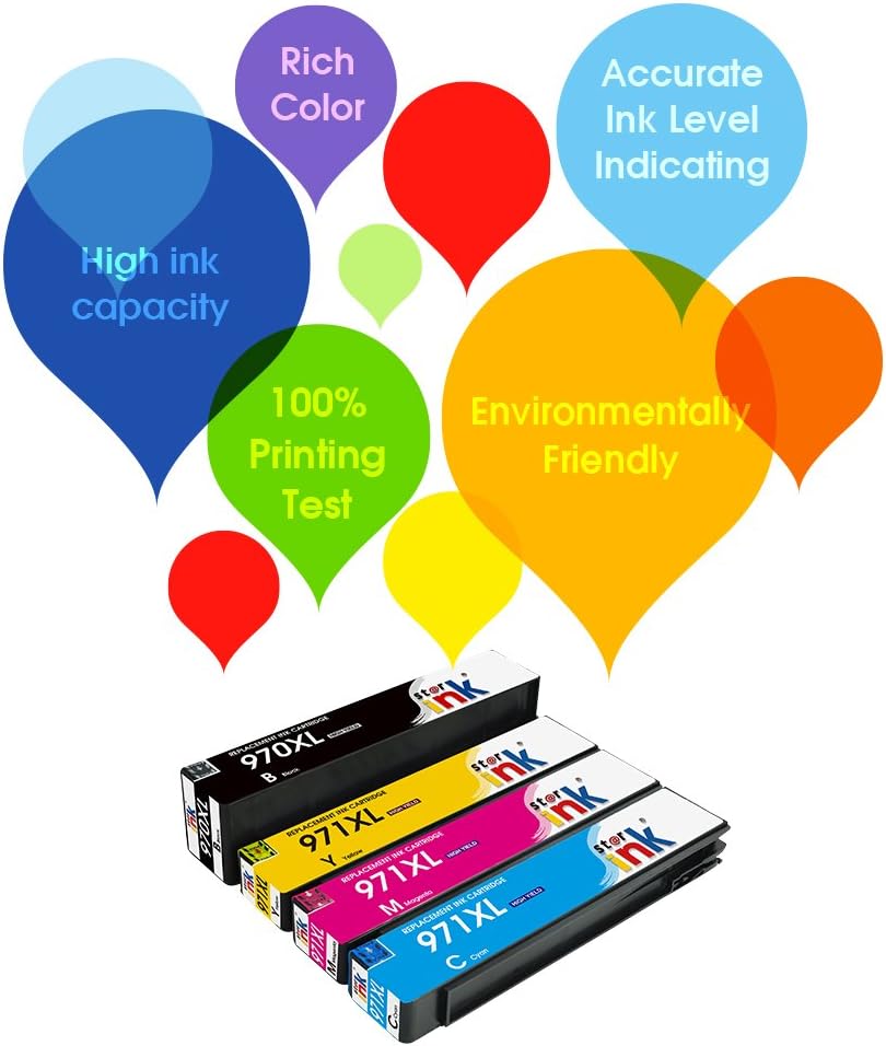 4 Packs Black Cyan Yellow Magenta Ink Cartridge for OfficeJet Pro Printer E66883