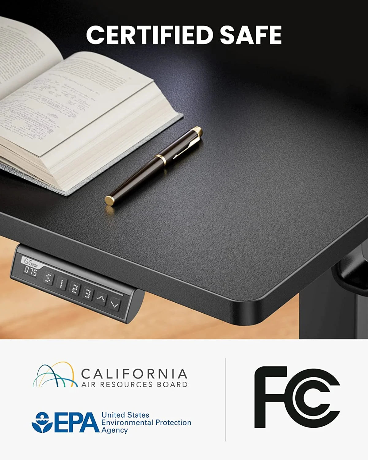 48x24 Inches Adjustable Height Electric Standing Desk with Keyboard Tray F9547