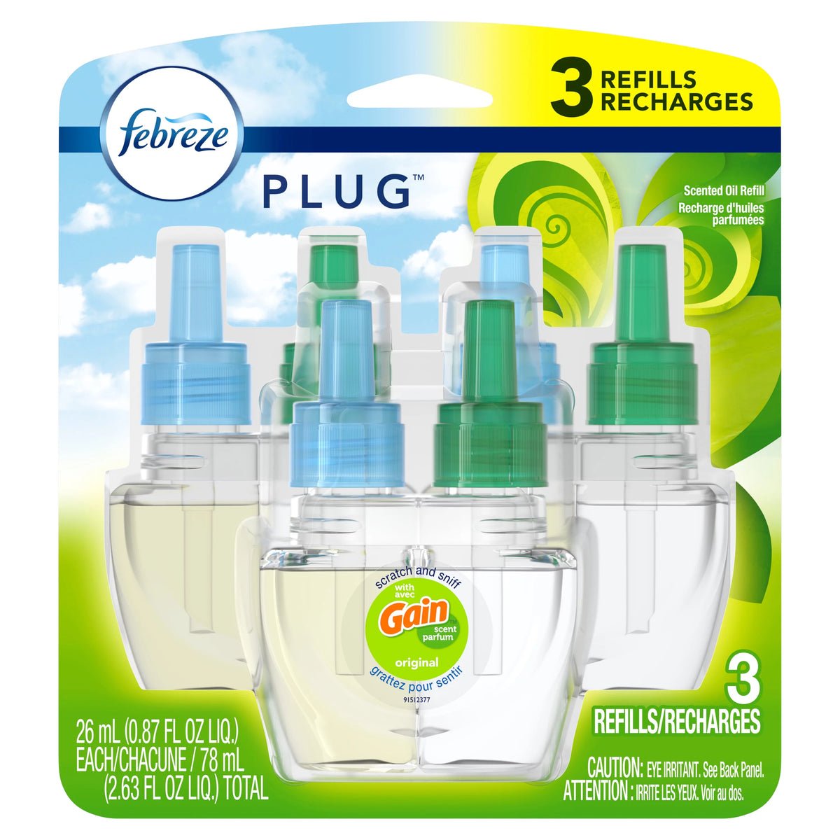 Odor-Eliminating Air Freshener Oil Refill 3 ct R4427