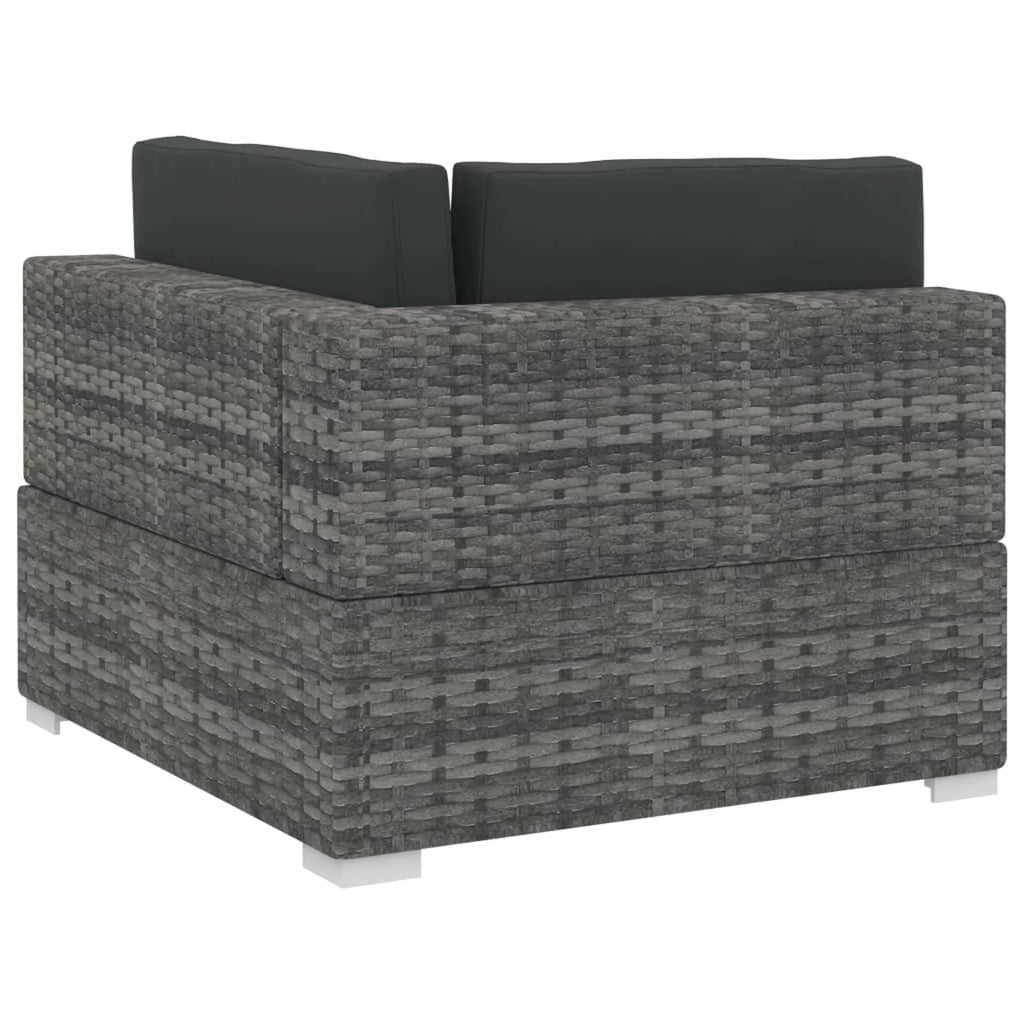 4 Piece Patio Sofa Set with Cushions Gray Poly Rattan Y8166