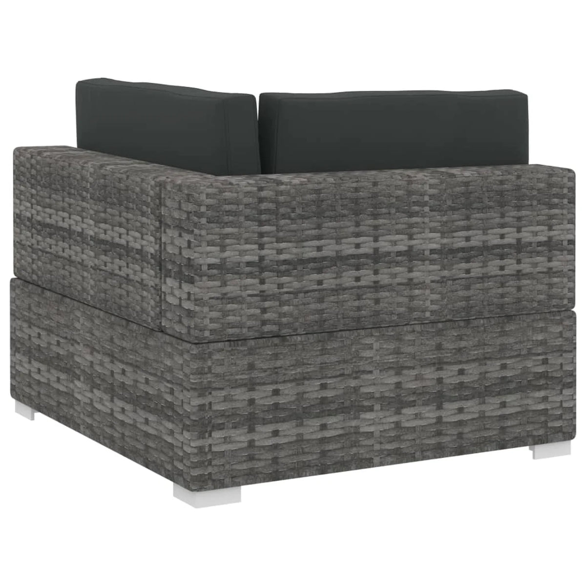 4 Piece Patio Sofa Set with Cushions Gray Poly Rattan Y8166