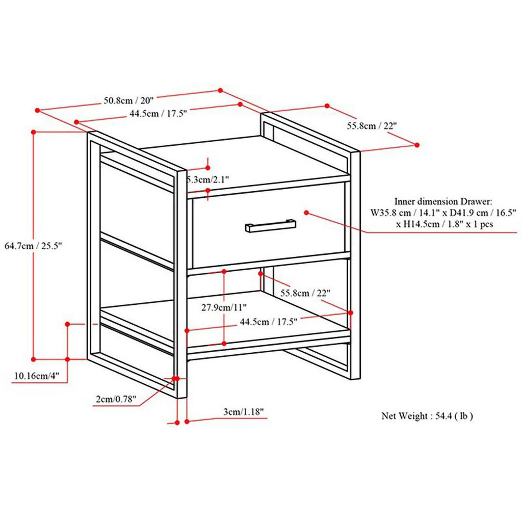 Solid Mango Hardwood & Metal End Table R107210