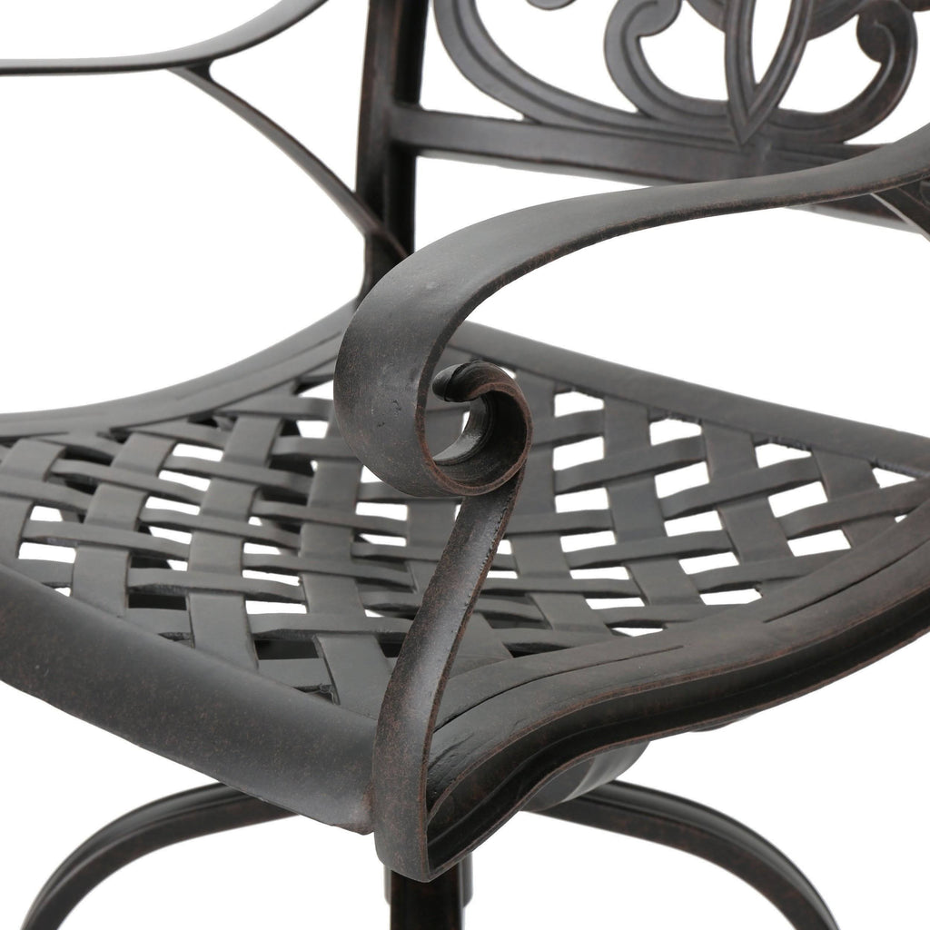 Bronze Finished Cast Aluminum Barstools (Set of 2) O72060
