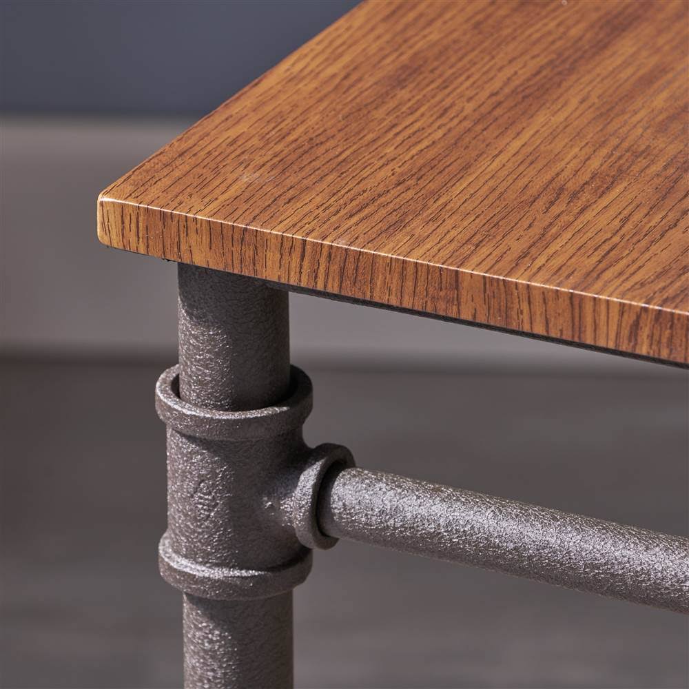 Industrial End Table in Teak Finish X77993