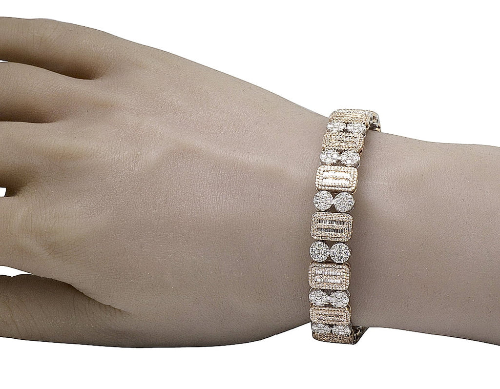 Two Tone Diamond Bracelet 11.75CT 8.5" J1342