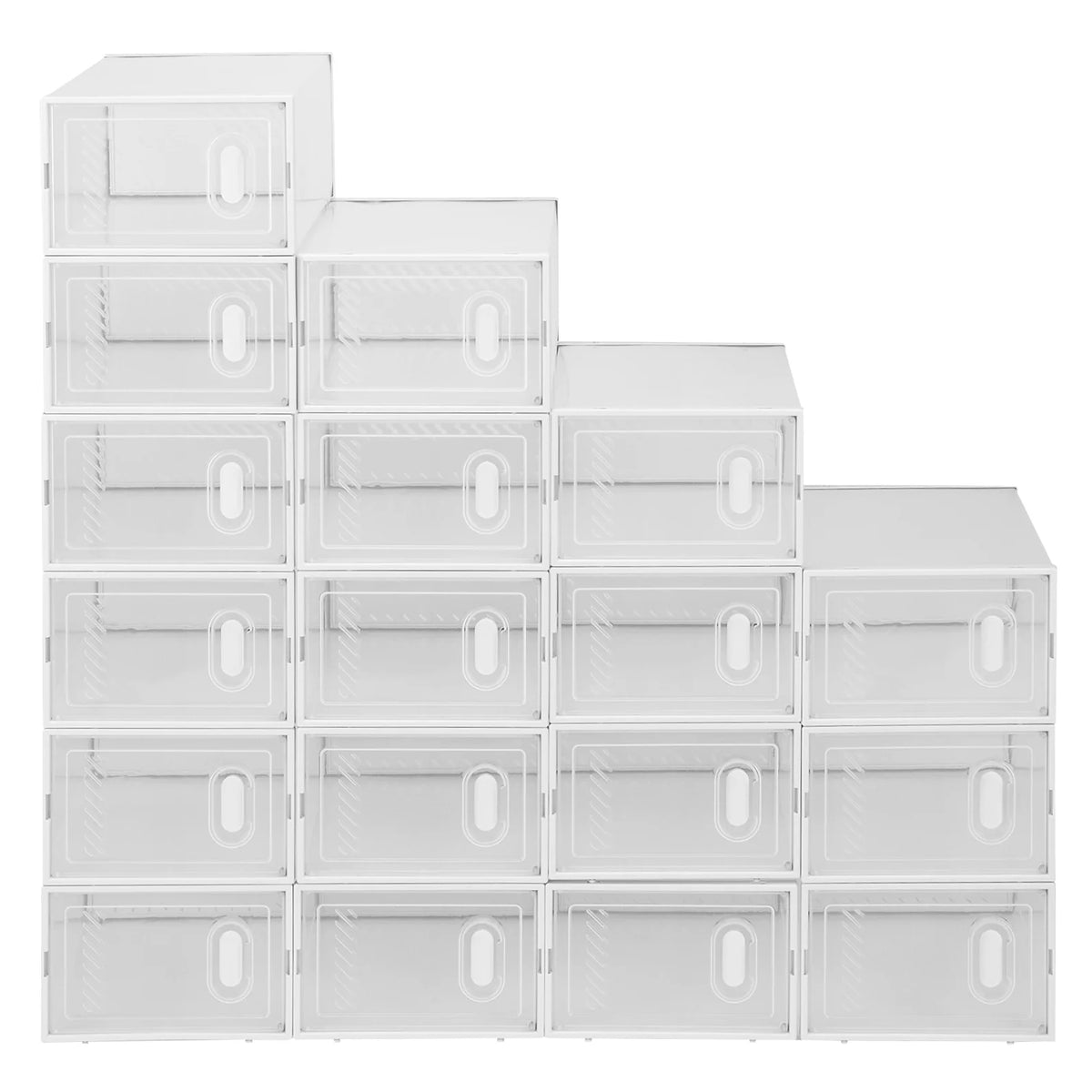 White Stackable Plastic Lidded Storage Boxes P99342