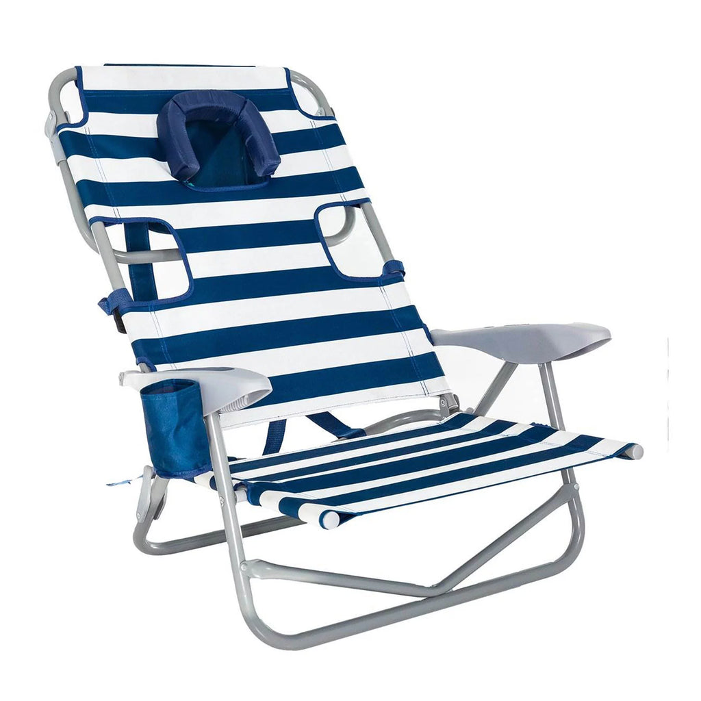 Striped Blue Reclining Beach Chair U17719