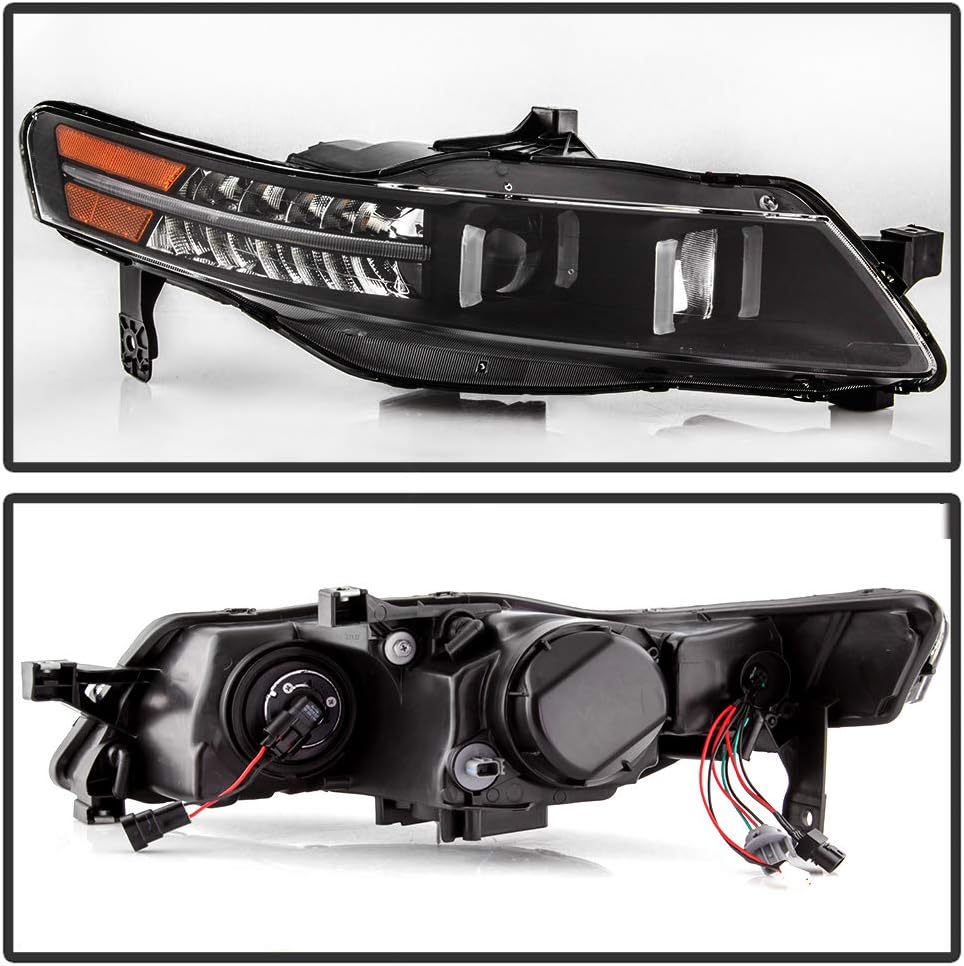 LED Signal DRL Tube Projector Headlights Headlamps Driver & Passenger Side S665