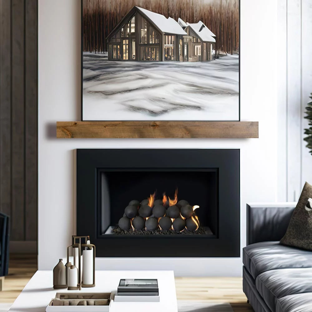 60 inch Floating Alder Wood Fireplace Mantel Shelf T635487