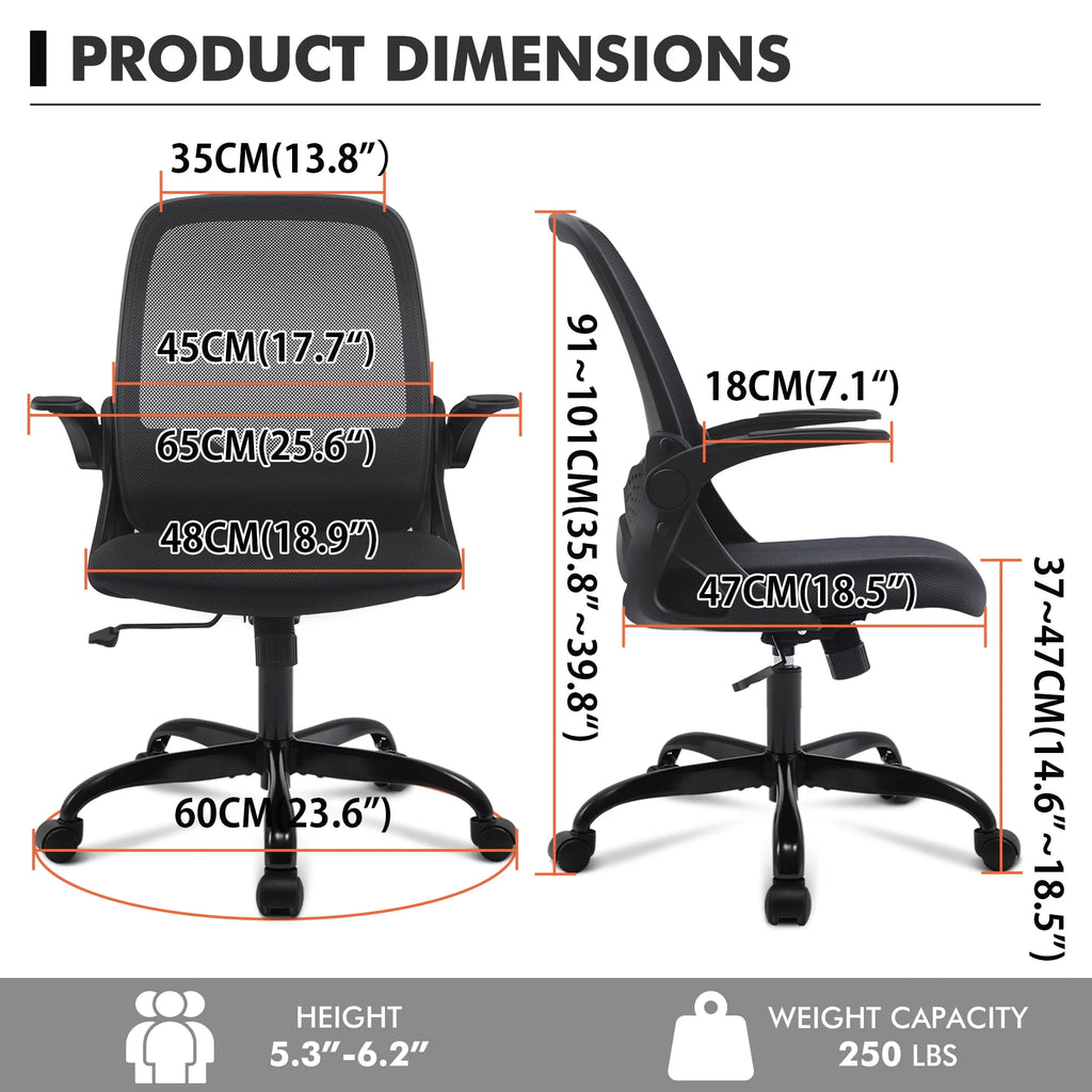 Black Ergonomic Mesh Office Chair W73088