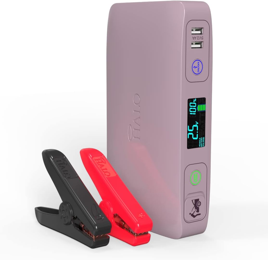 Pink Portable Phone Laptop Charger Car Jump Starter with Outlet B1372