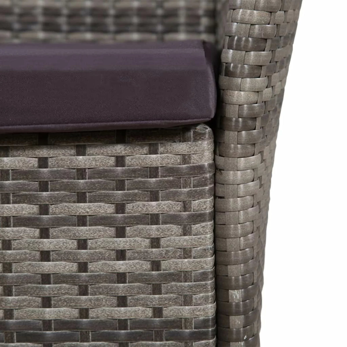 3 Piece Bistro Set with Cushion Gray Poly Rattan S7859