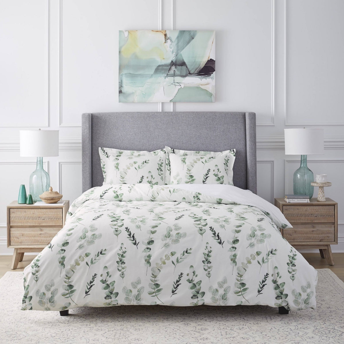 Green Twin Eucalyptus Duvet Cover Set K381541