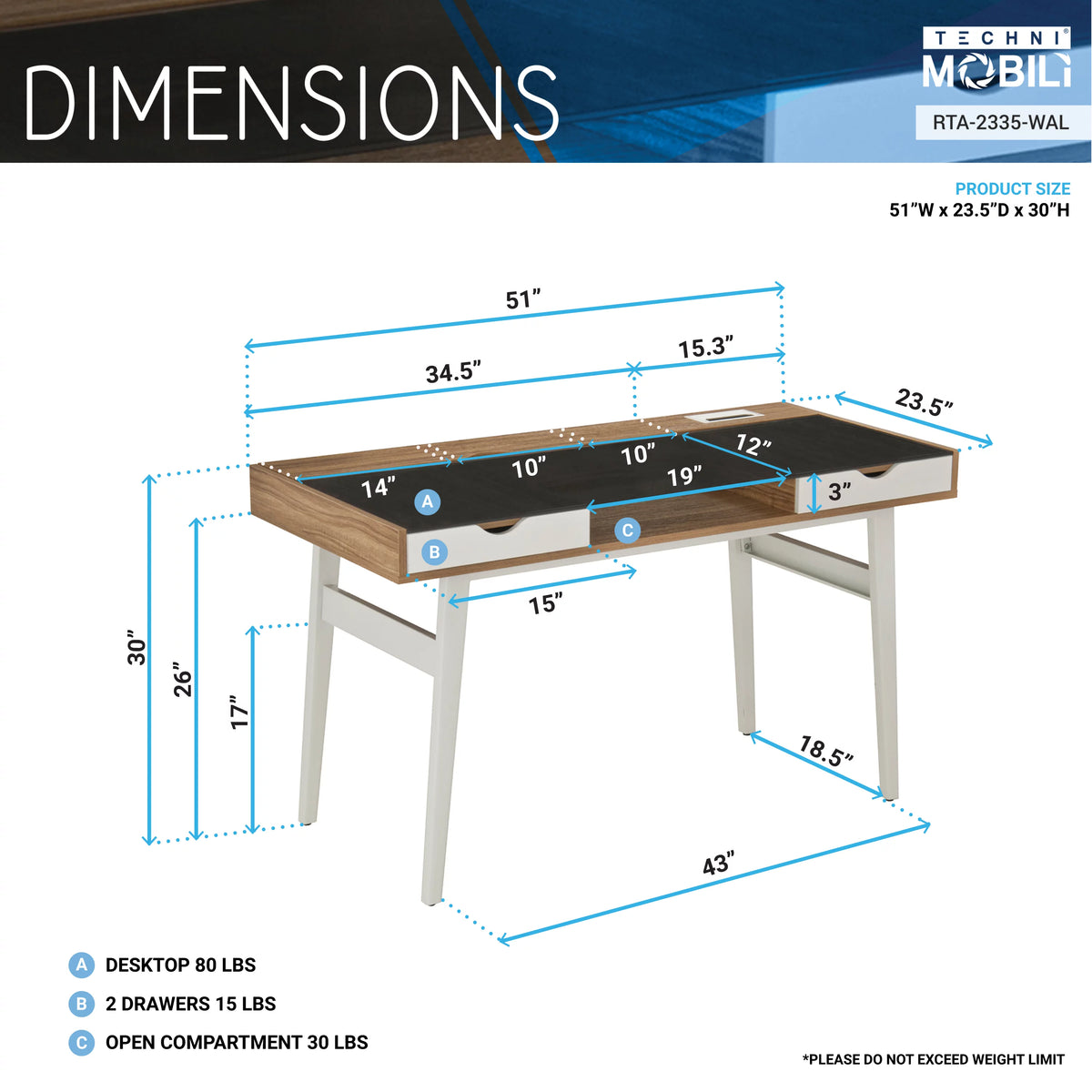 Compact Computer Desk with Storage, Walnut J709672