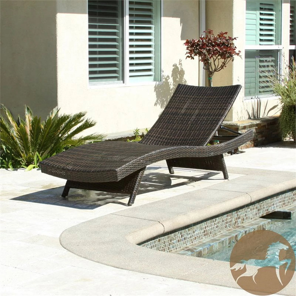 Brown Wicker Adjustable Chaise Lounge G959