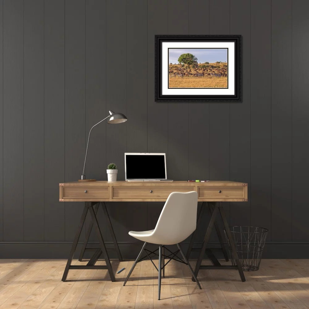 18x13 Black Ornate Wood Framed Art Print S140798