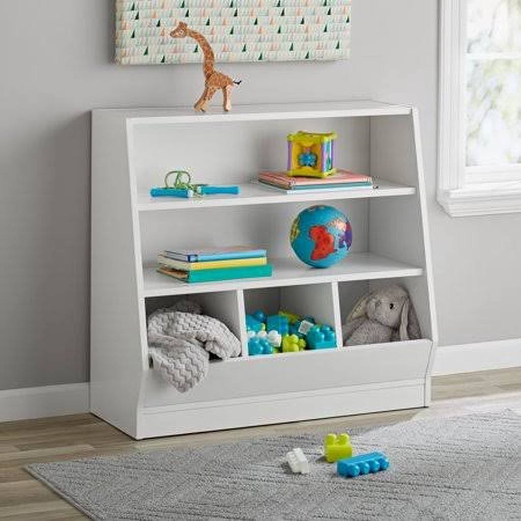 White Kids Bin Storage and Book Case S1862