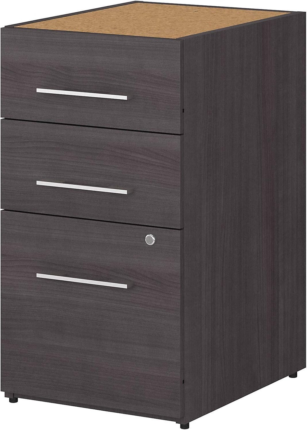 3 Drawer File Cabinet, 16W, Storm Gray K407