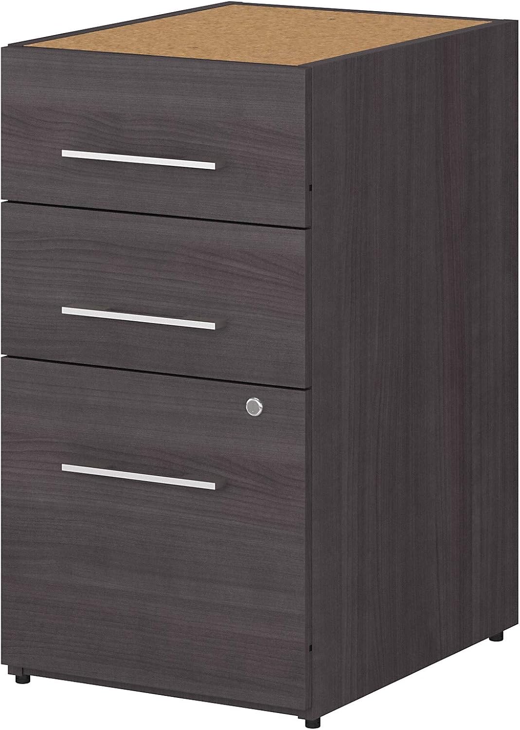 3 Drawer File Cabinet, 16W, Storm Gray K407