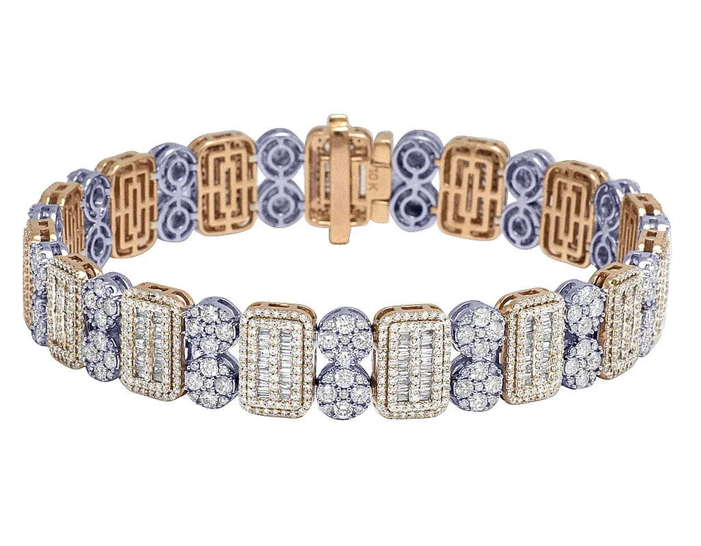 Two Tone Diamond Bracelet 11.75CT 8.5" J1342