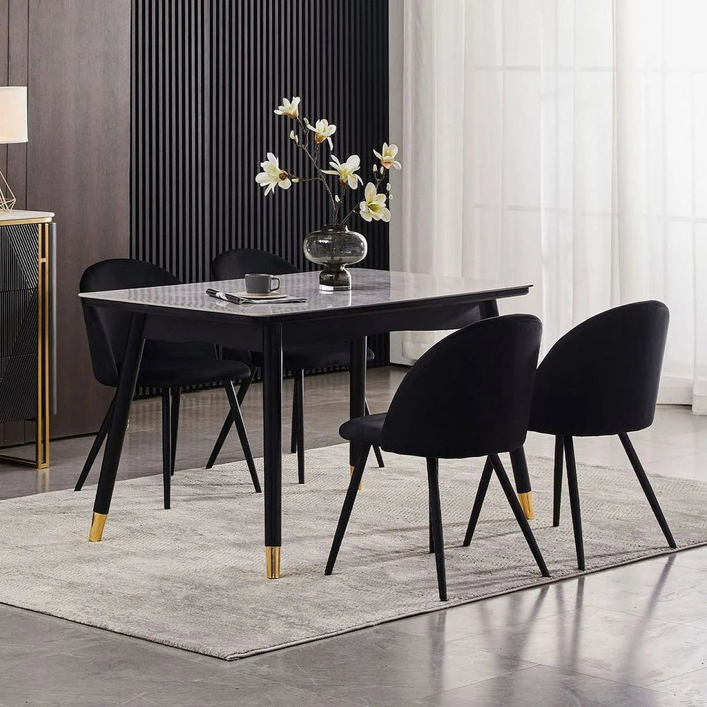 2 Velvet Upholstered Dining Chairs N854