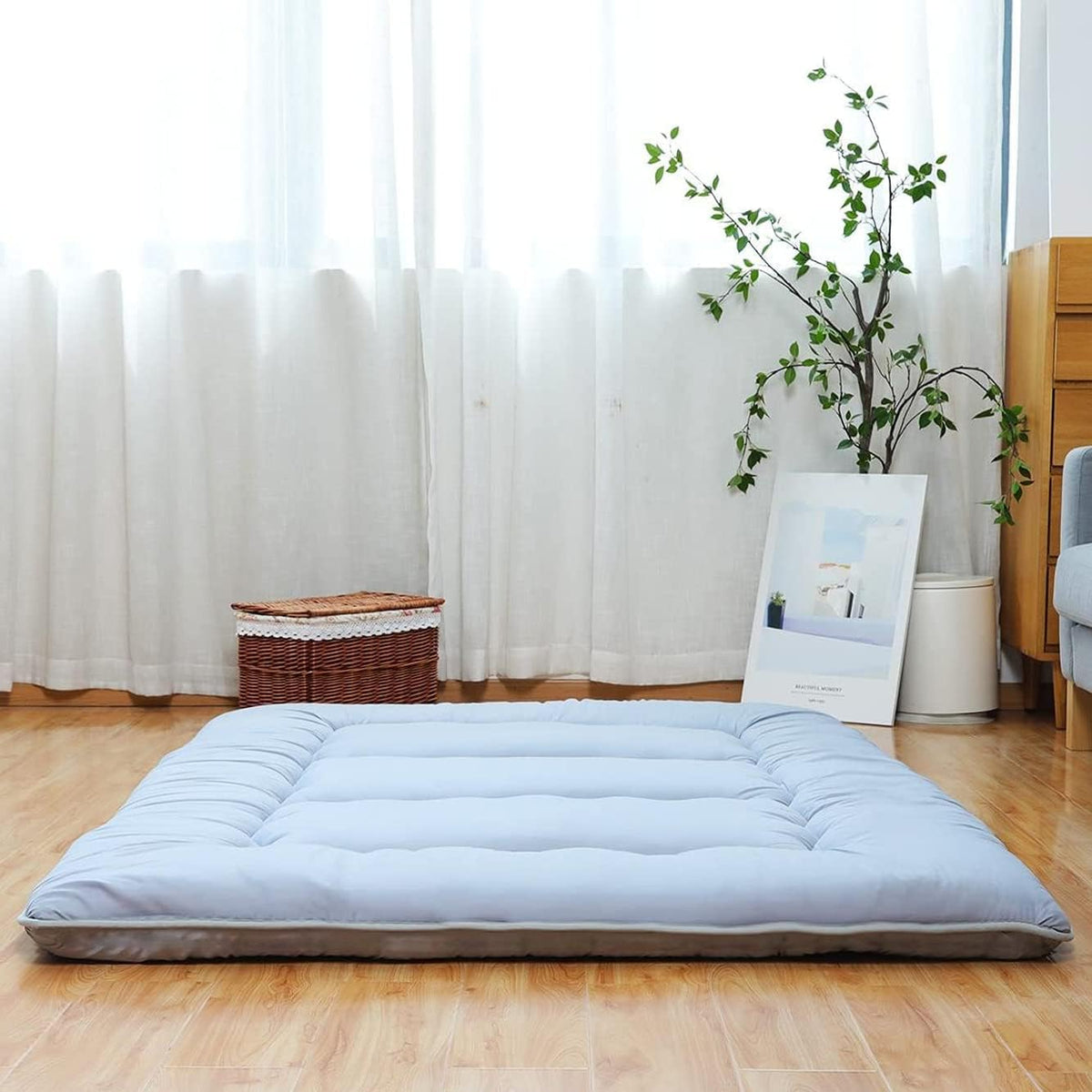 Japanese Floor Mattress Foldable Tatami Mat with Washable Cover K79491