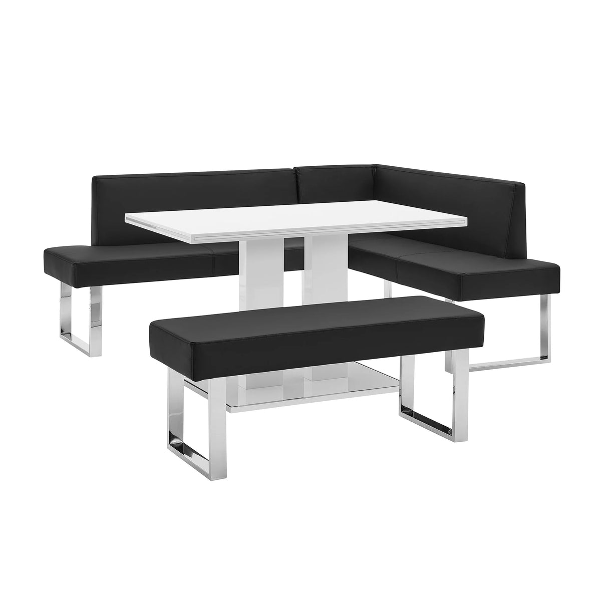 3-Piece Faux Leather & Wood Dining Set X86003