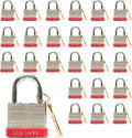 24 Keyed-Alike Padlocks with 1.25” Shackle, 48 Keys, Hardened Steel Case, Brass Cylinder Y81162