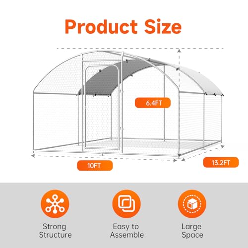 Large Metal Chicken Coop with Anti-UV Cover R3444