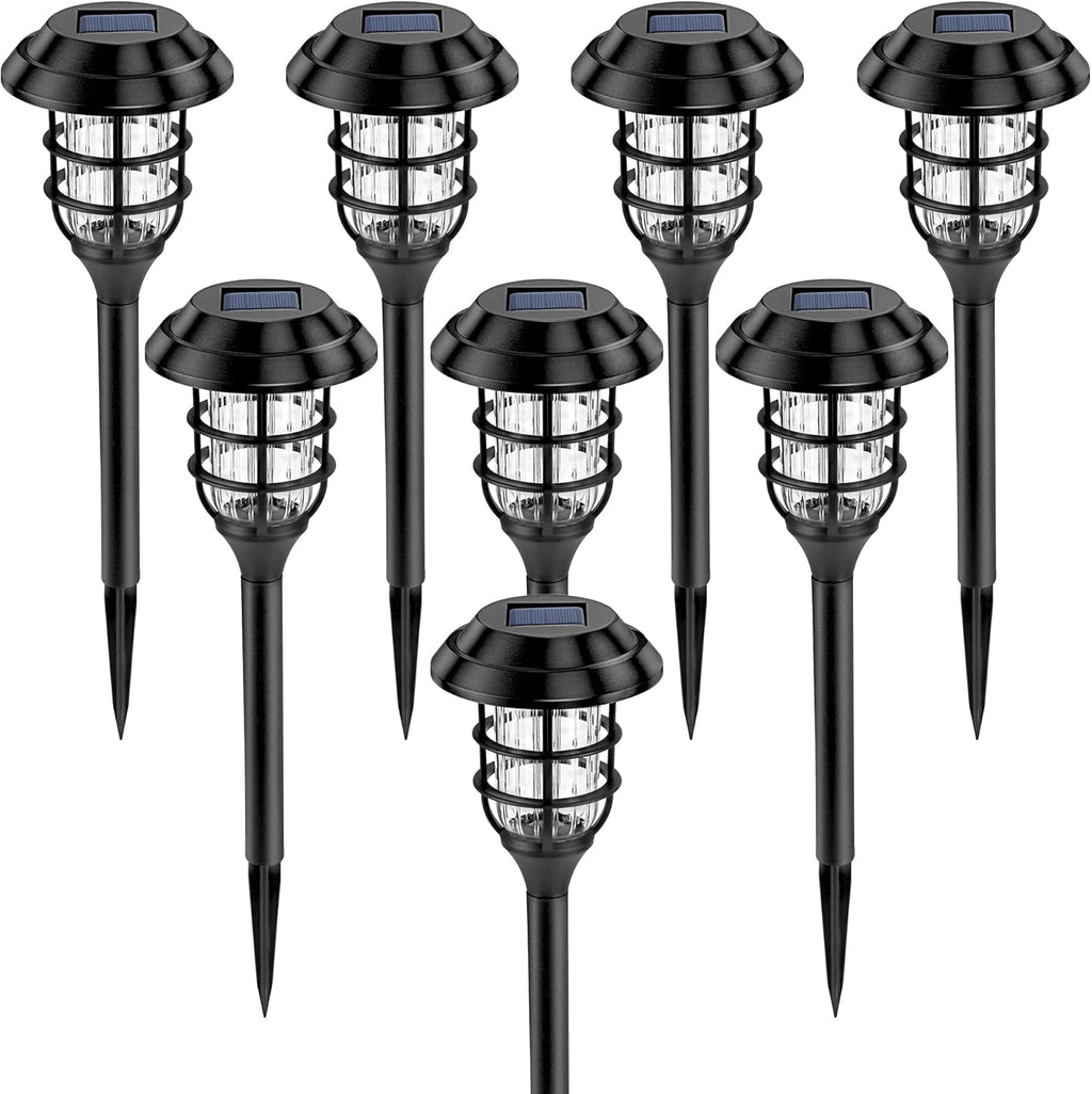 8 Pack Solar Powered LED Pathway Lights C132625