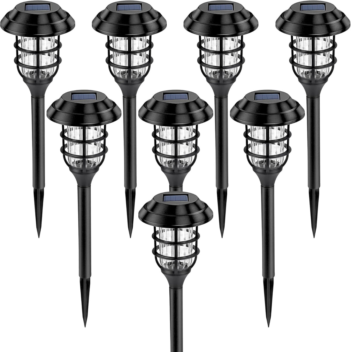 8 Pack Solar Powered LED Pathway Lights C132625
