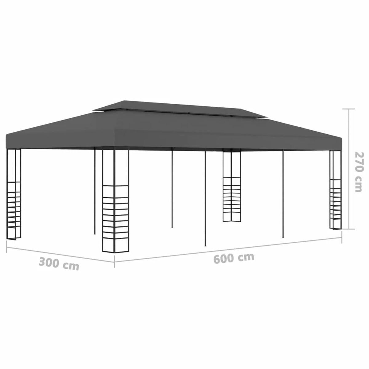 Gazebo Marquee 118.1"x236.2" Anthracite L2469