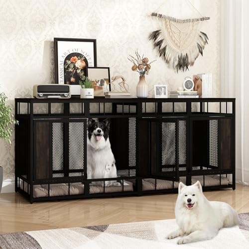 71" Heavy Duty Wood Dog Crate with Removable Divider C19184