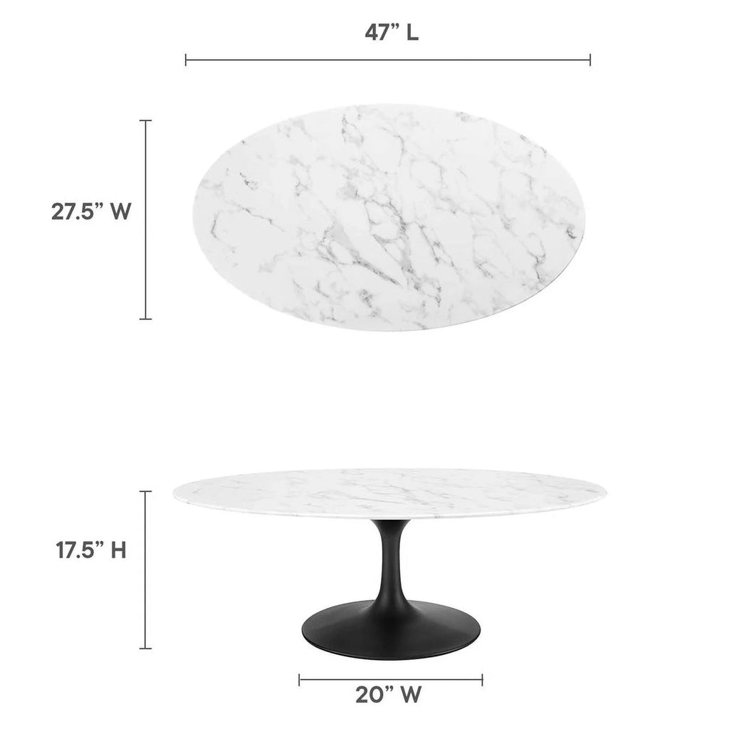 48" Oval Top Metal Coffee Table D9996