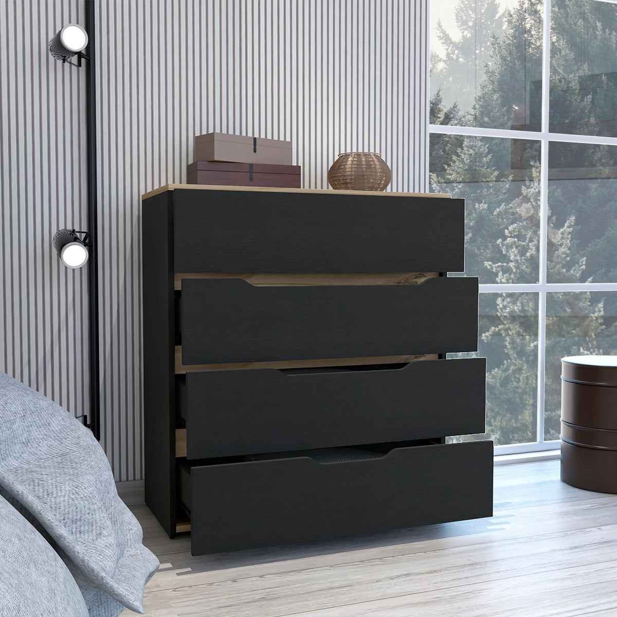 Black Manufactured Wood Dresser K5288