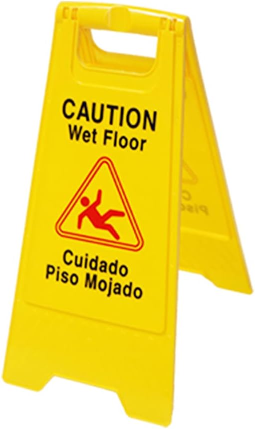 10 Pack Double Sided Yellow Wet Floor Sign C95646