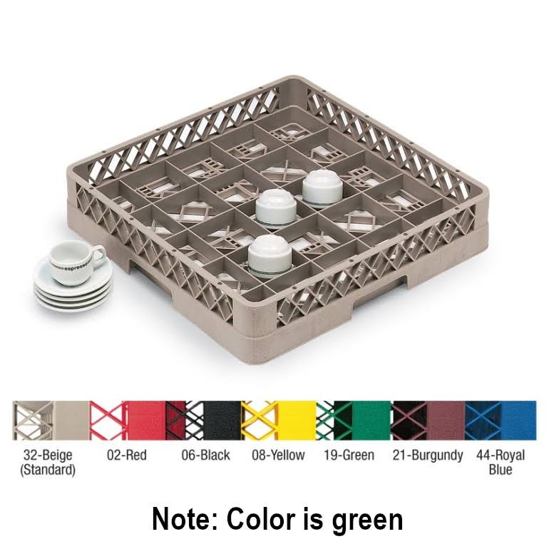 Green 25 Compartment Full Size Cup Rack X58638